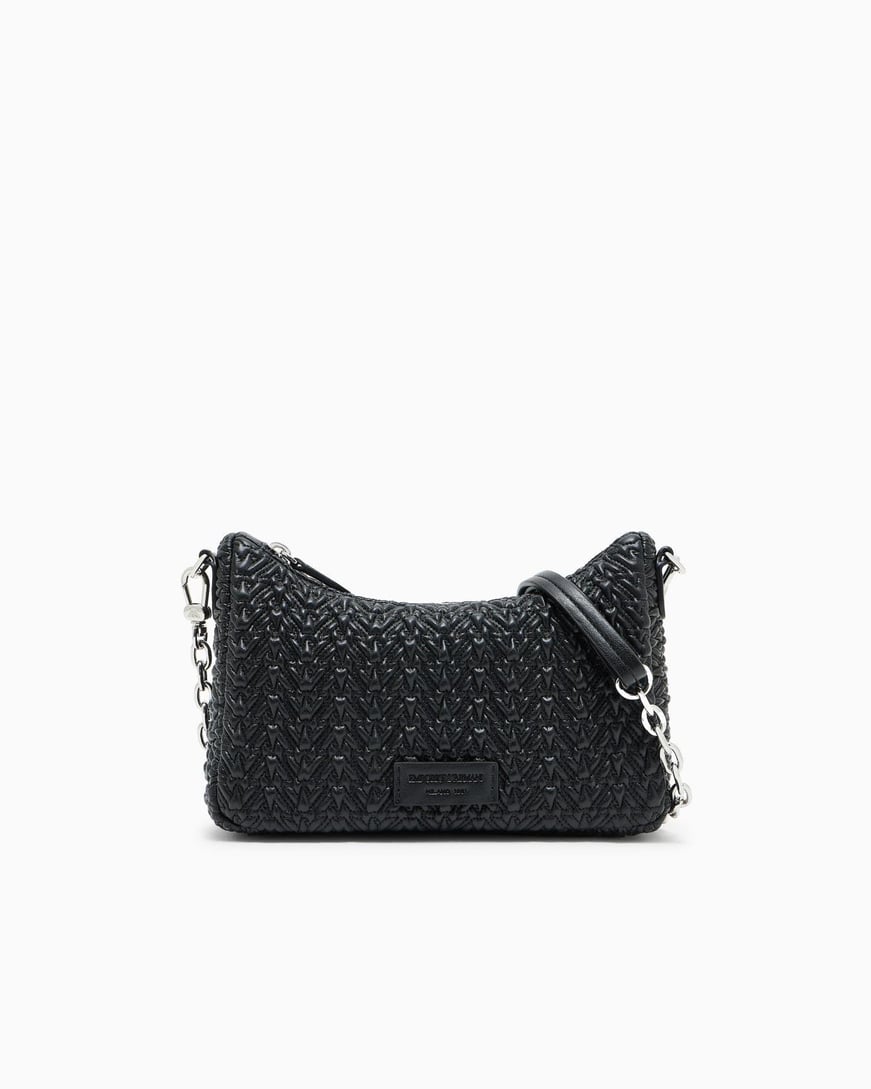 Emporio Armani Emporıo Armani Kadın Örgü Desenli Fermuarlı Zincirli Omuz Askılı Siyah Omuz Çantası EW002961 AF19228-UC001