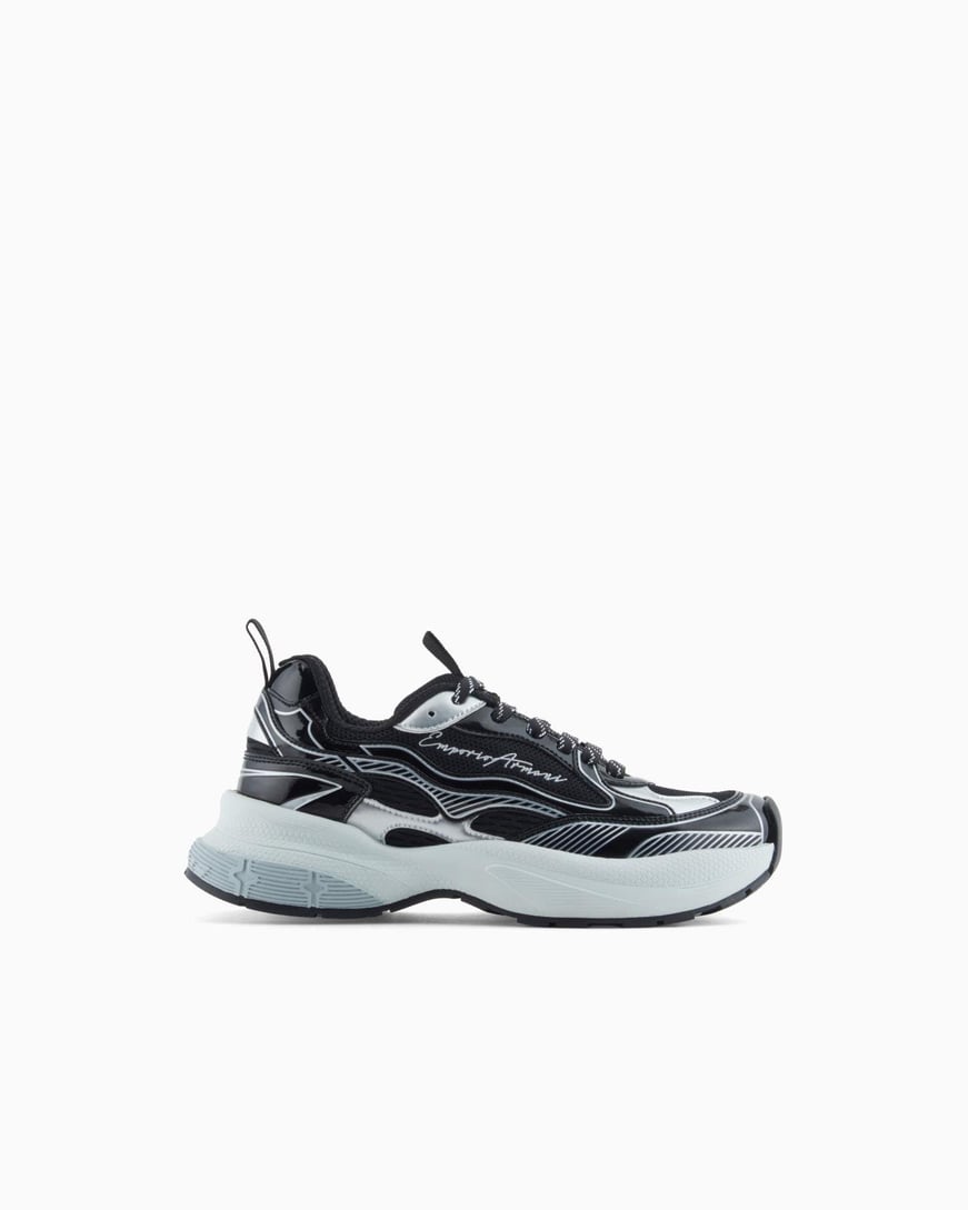 Emporio Armani Emporıo Armani Kadın Yüksek ve Rahat Taban File Detaylı Logo İmzalı Gri Sneaker EW003056 AF19766-MC372