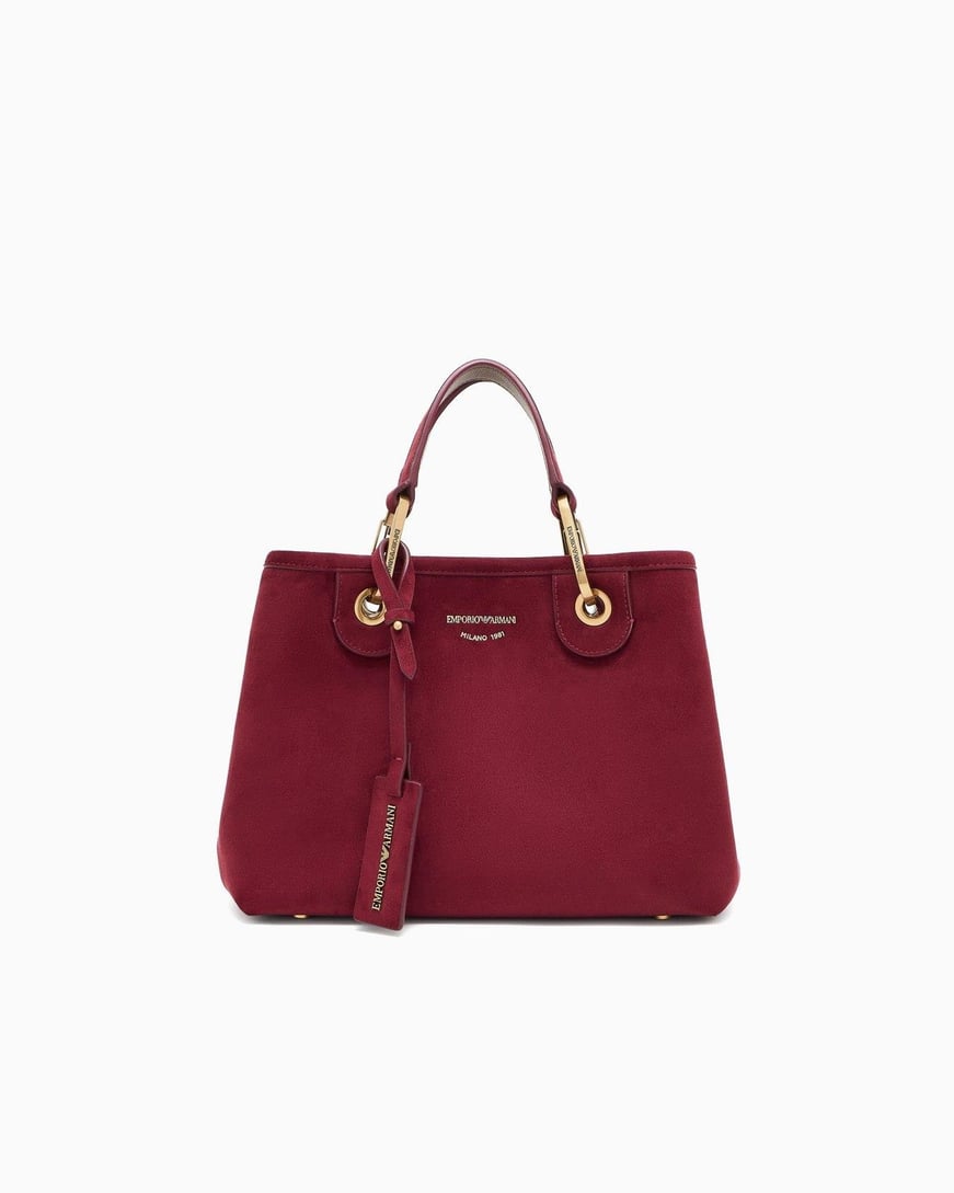 Emporio Armani Emporıo Armani Kadın Yumuşak Süet Çıkarılabilir Zincir Askılı Kabartma Logolu Bordo Omuz Çantası EW000361 AF17730-U5068