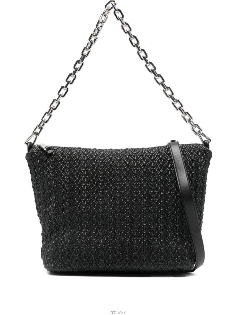 Emporio Armani Emporıo Armani Kadın Zincir Omuz Askılı Kabartma Desenli Siyah Omuz Çantası EW003123 AF19675-UC001