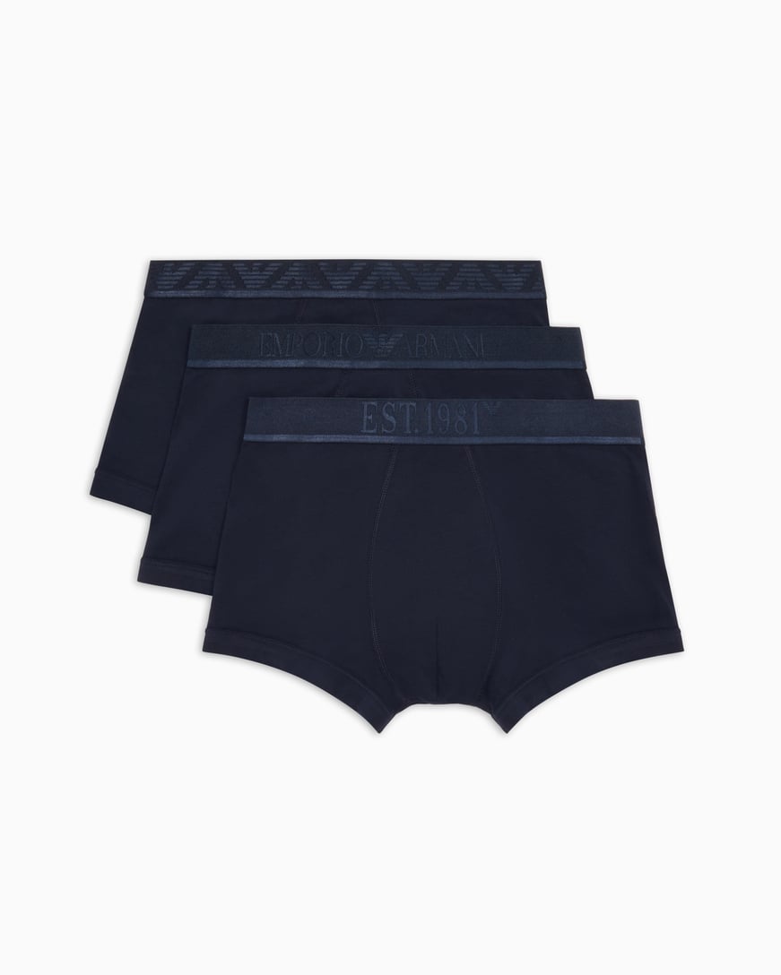 EMPORIO ARMANI Emporıo Body Erkek Beli Lastikli Pamuklu Slim Fit 3'lü Lacivert Boxer EM000259 AF10780-MB139