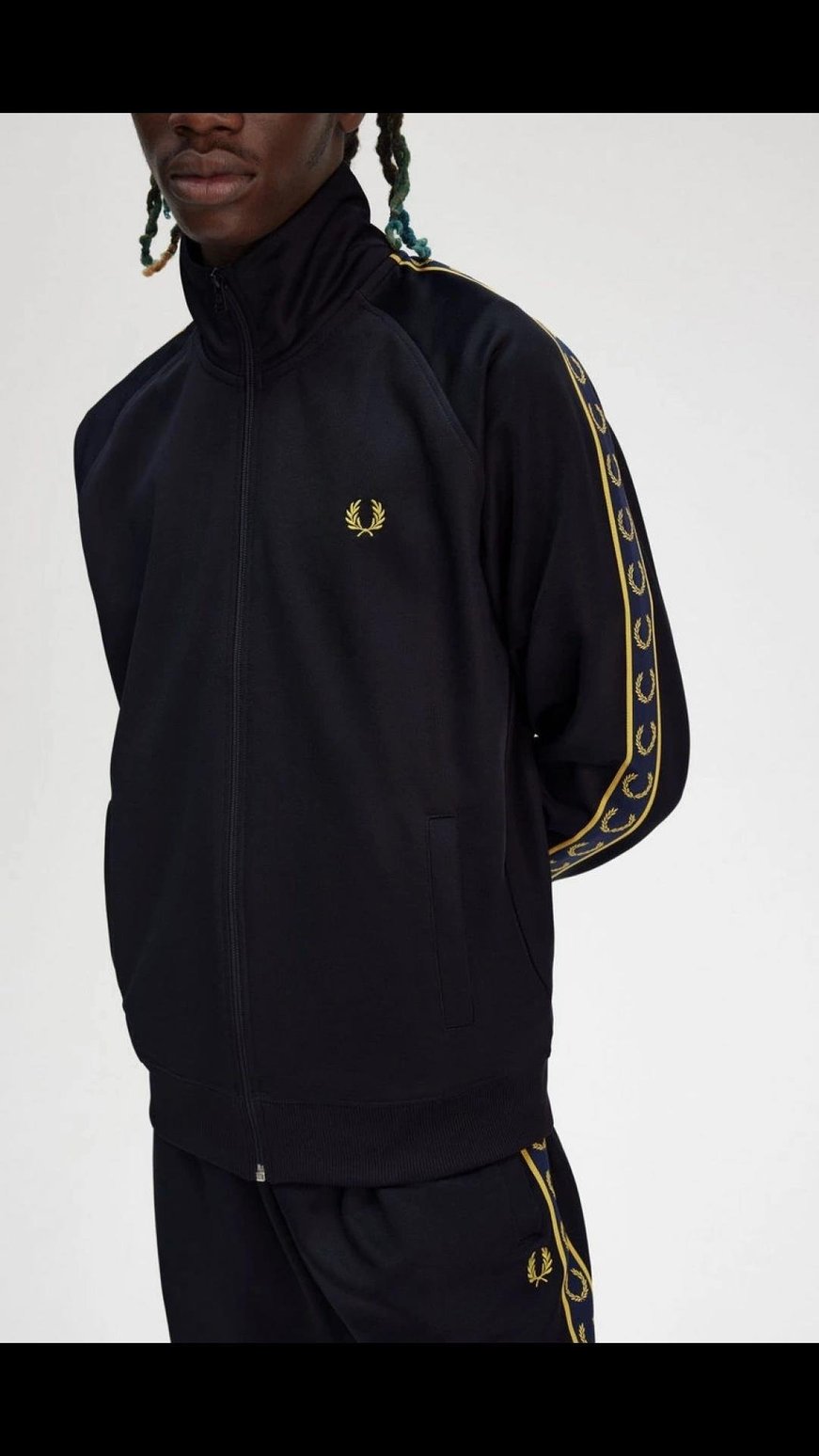 Fred Perry Fred Perry Erkek Omuzdan Kola Marka İşlemeli Huni Yaka Lacivert Ceket J5557-W75