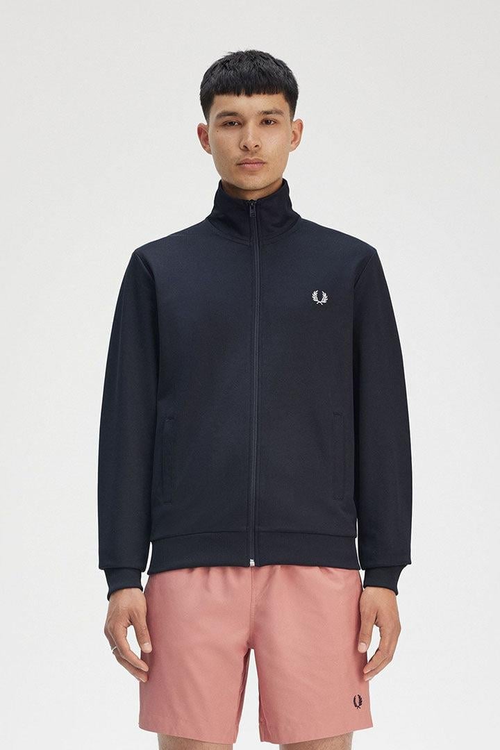 Fred Perry Fred Perry Erkek Pamuklu Triko Kumaş Fermuar Kapamalı Uzun Kollu Lacivert Ceket J6000-608