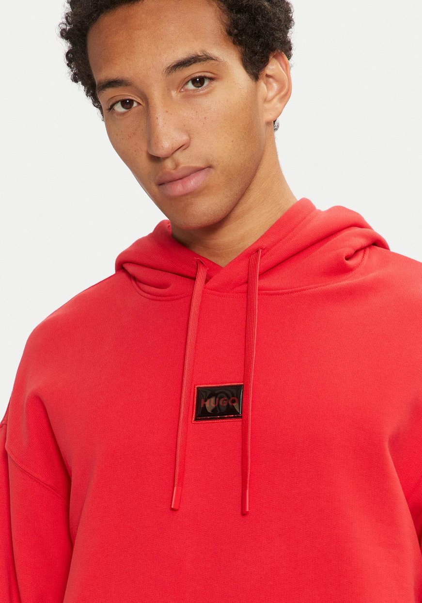 HUGO HUGO Erkek Regular Fit Marka Logolu Kapüşonlu Uzun Kollu Kırmızı Sweatshirt 50524318-693