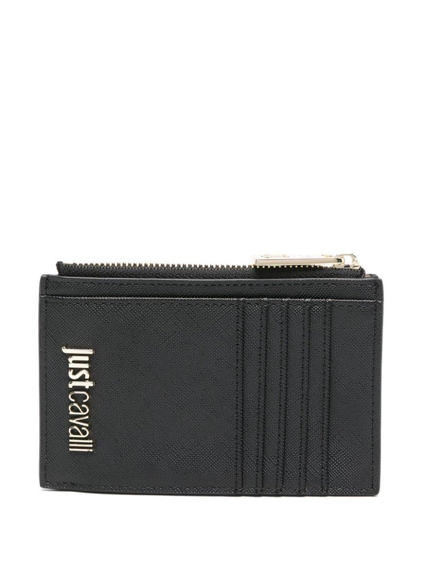 Just Cavalli Just Cavalli Kadın Marka Logolu Çoklu Kart Bölmeli Leopar Desenli Astarlı Siyah Cüzdan 77RA5PB7ZS766-899