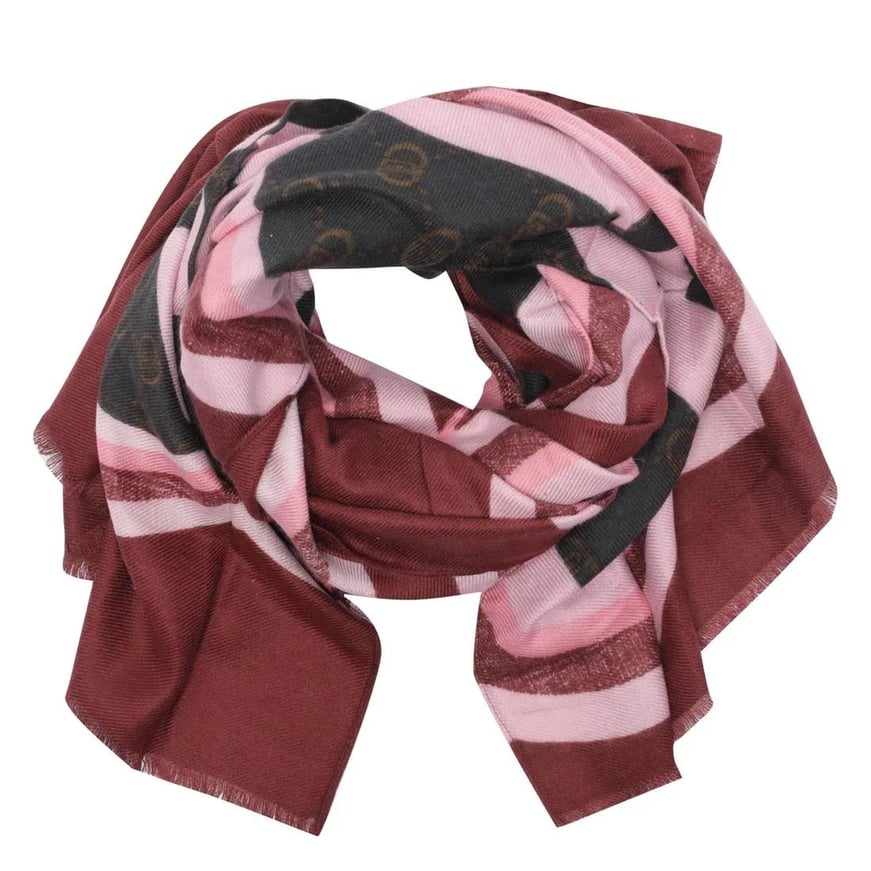 Liu Jo Lıu Jo Kadın Her Yerinde Monogram Logosu Kenarları Püsküllü Pembe Şal & Eşarp & Fular 2F5082T0300-91726