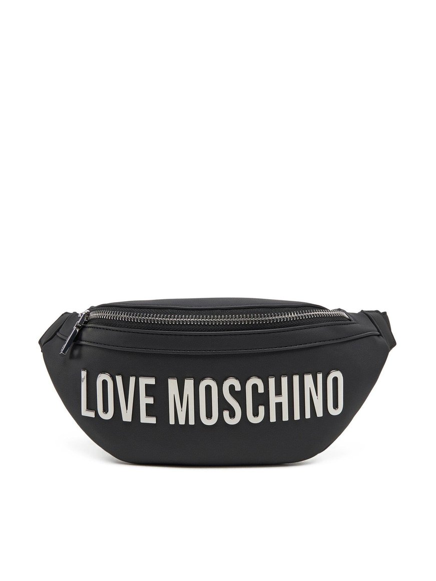 Love Moschino Love Moschino Kadın Bel Bağlamalı Kemer Ayarlamalı Deri Tek Fermuar Siyah Bel Çantası JC4195PP1MKD0-00B