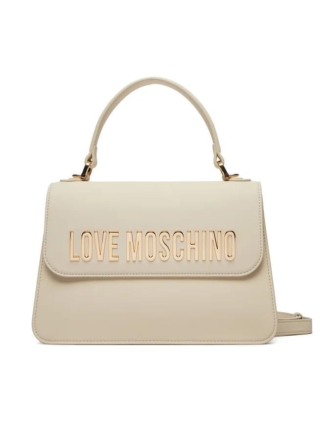 Love Moschino Love Moschino Kadın Kabartma Logolu Ayarlanabilir Omuz Askılı Manyetik Kapamalı Bej Omuz Çantası JC4032PP1MKD0-110