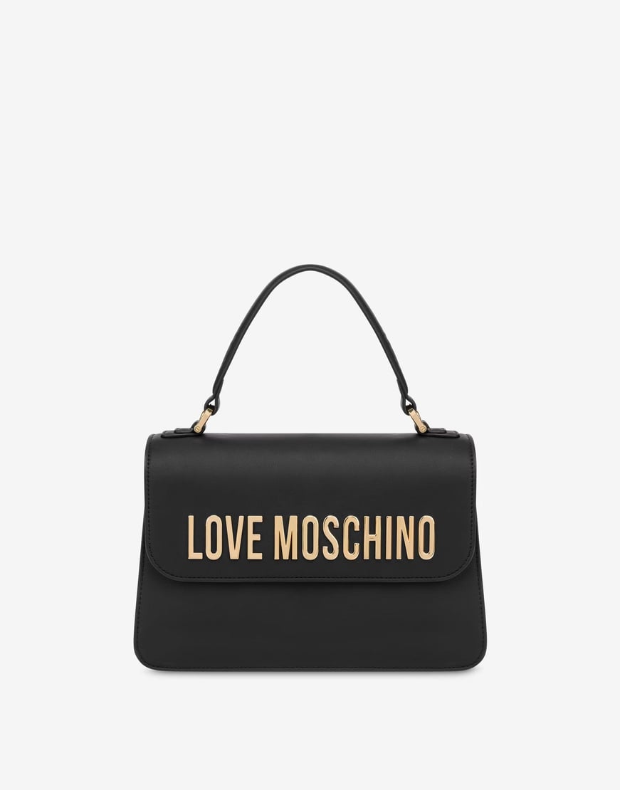 Love Moschino Love Moschino Kadın Kabartma Logolu Ayarlanabilir Omuz Askılı Manyetik Kapamalı Siyah Omuz Çantası JC4032PP1MKD0-000