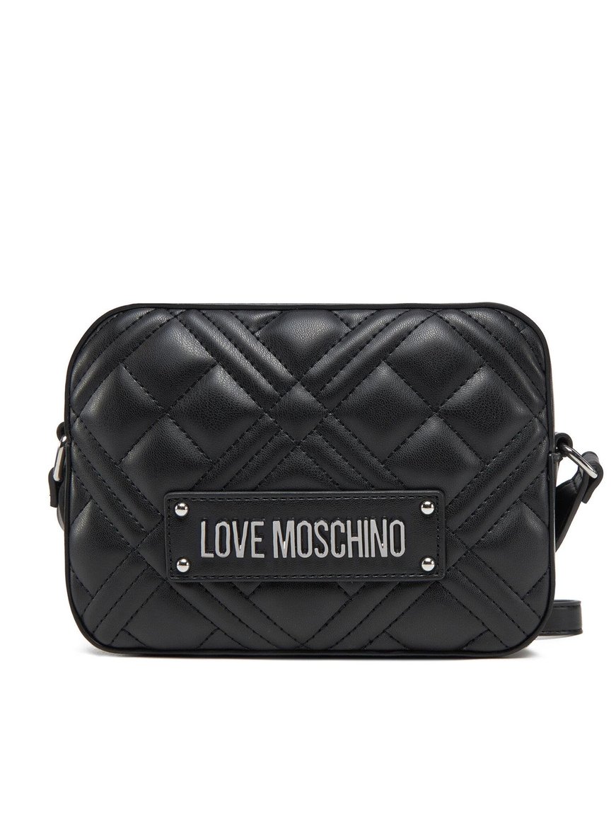 Love Moschino Love Moschino Kadın Kare Kapitone Dikiş Desenli Tek Fermuar Siyah Omuz Çantası JC4150PP1MLA0-00B