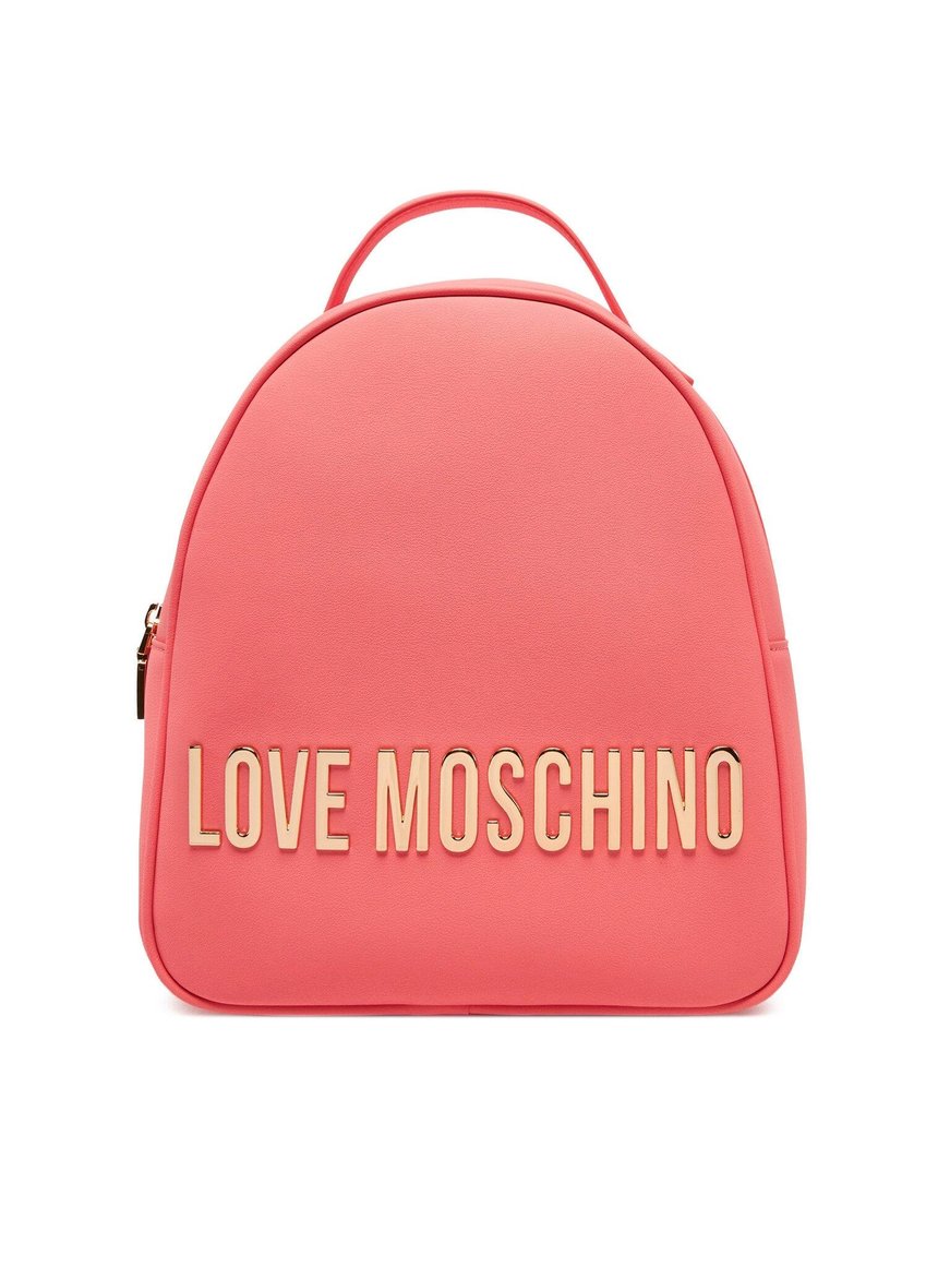 Love Moschino Love Moschino Kadın Marka Yazı Gold Desenli Uzun Ayarlanabilir Sırt Askılı Mercan Sırt Çantası JC4197PP1MKD0-464