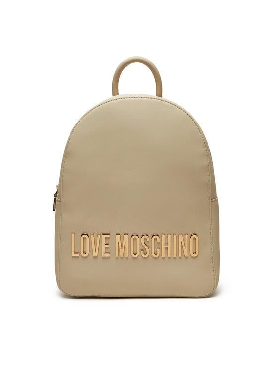 Love Moschino Love Moschino Kadın Sırt Askılı Marka Logolu Fermuar Kapamalı Bej Sırt Çantası JC4193PP1MKD0-110