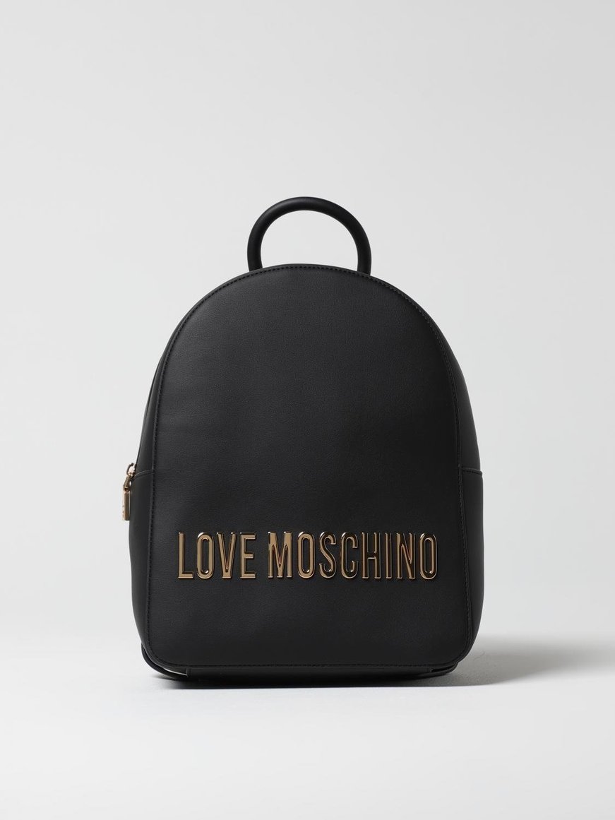 Love Moschino Love Moschino Kadın Sırt Askılı Marka Logolu Fermuar Kapamalı Siyah Sırt Çantası JC4193PP1MKD0-000