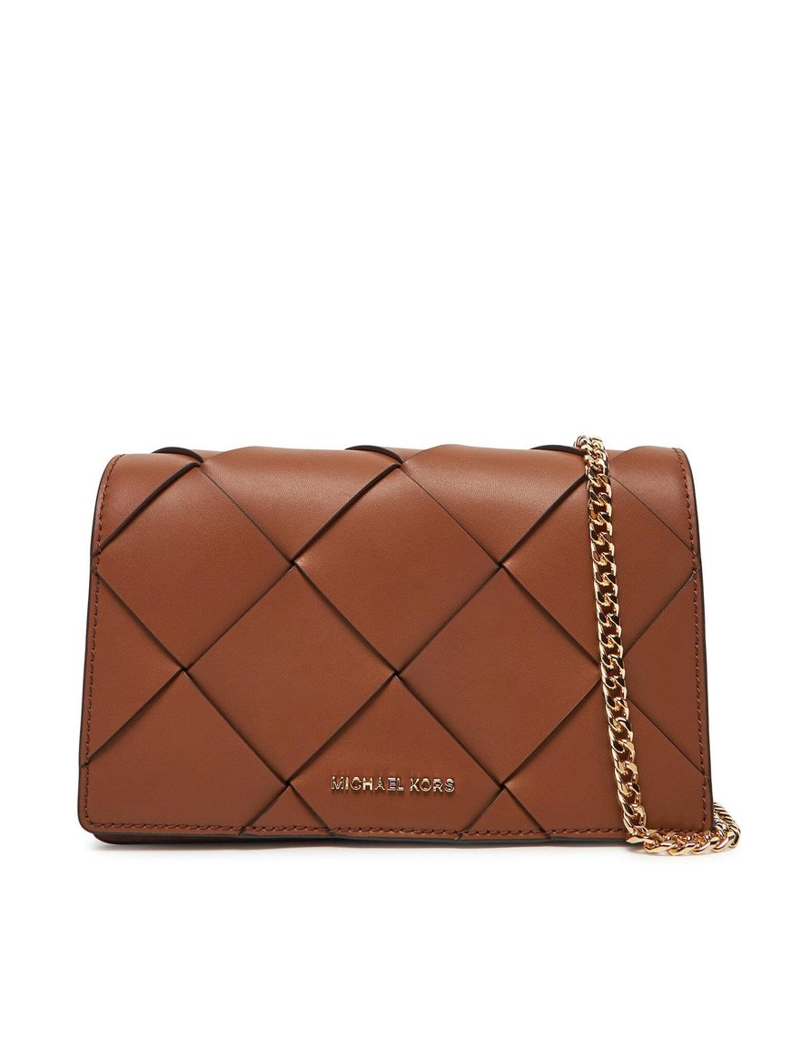 Michael Kors Michael Kors Kadın %100 Deri Çapraz Zincir Askılı Desenli Kahverengi Omuz Çantası 32S5GJ6C8L-LUGGAGE