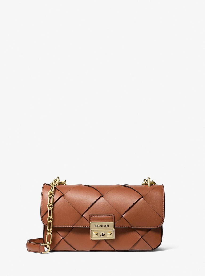Michael Kors Michael Kors Kadın %100 Deri Kapitone Desenli Gold Metalik Kapamalı Zincir Omuz Askılı Kahverengi Omuz Çantası 30S5G2RL5L-LUGGAGE