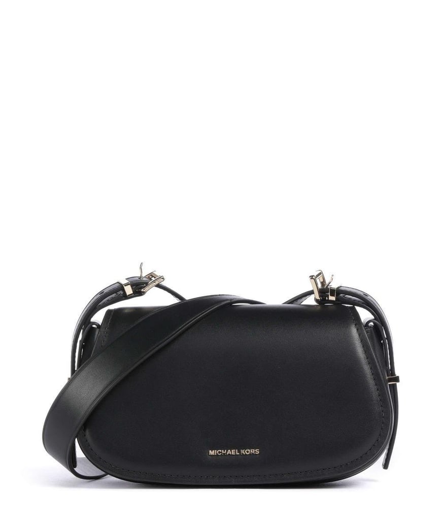Michael Kors Michael Kors Kadın Ayarlanabilir Omuz Askılı %100 Deri Metalik Logo Kabartmalı Manyetik Kapamalı Siyah Omuz Çantası 32S5GL0C1L-BLACK