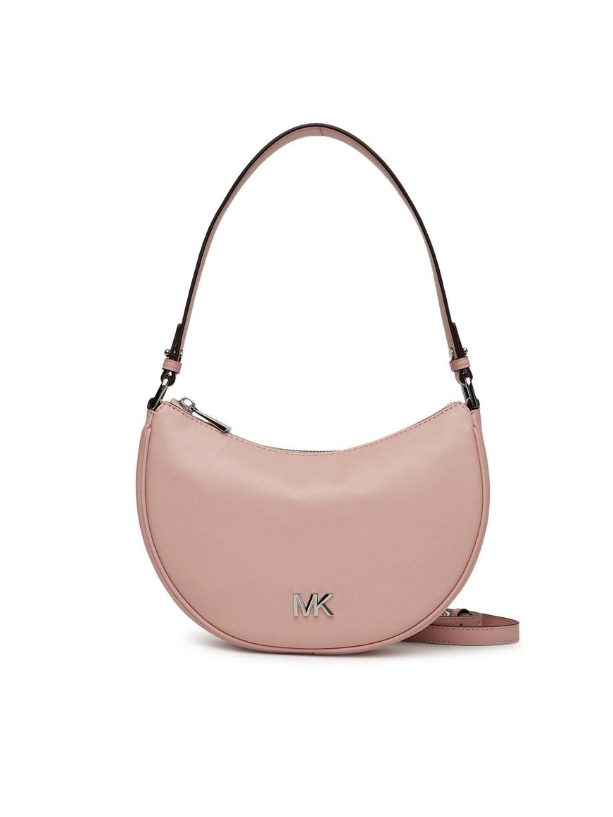 Michael Kors Michael Kors Kadın Çıkarılabilir ve Ayarlanabilir Omuz Askılı Fermuar Kapamalı Metalik Logo Kabartmalı Deri Pembe Omuz Çantası 32S5S8QU1L-SMOKEYROSE
