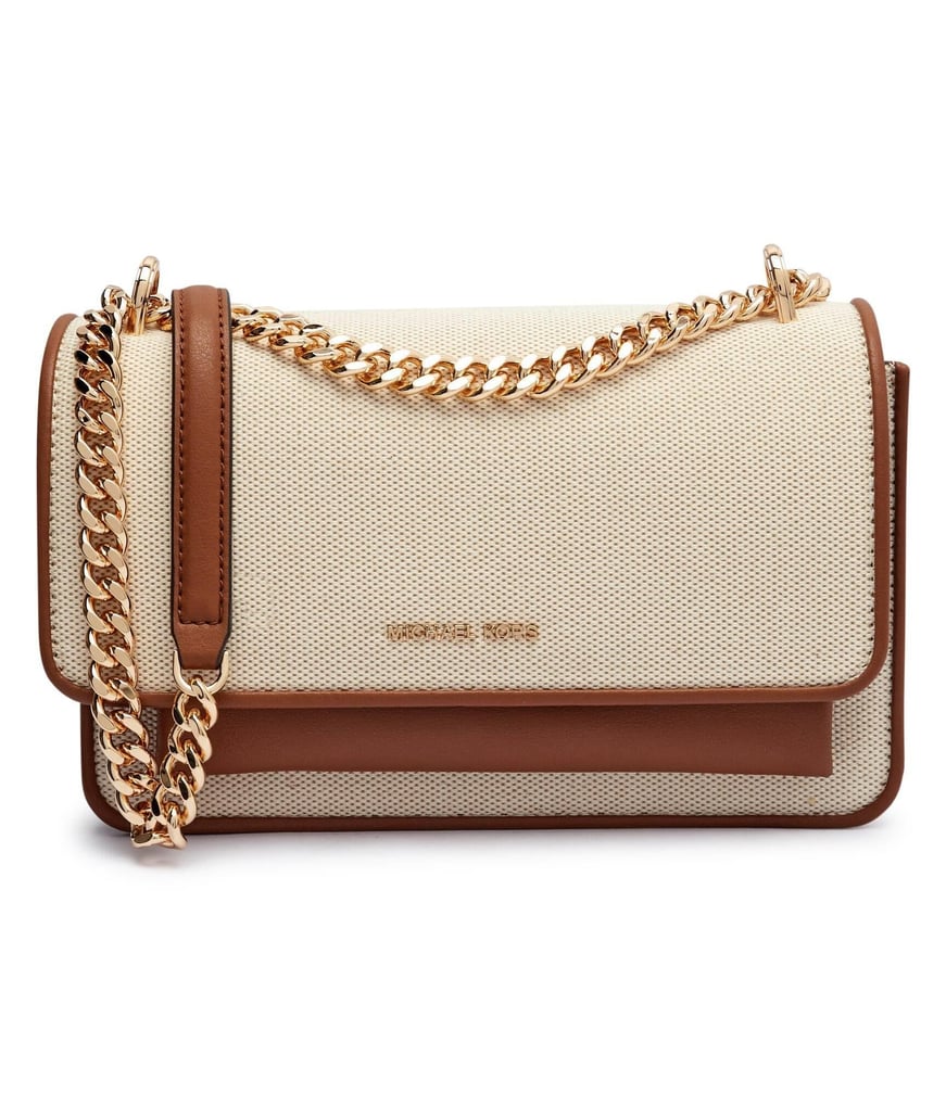Michael Kors Michael Kors Kadın Zincir Askı Detay Çıtçıt Kapama Köşeler Deri Detay Krem Omuz Çantası 30S5GC7L3C-LUGGAGE
