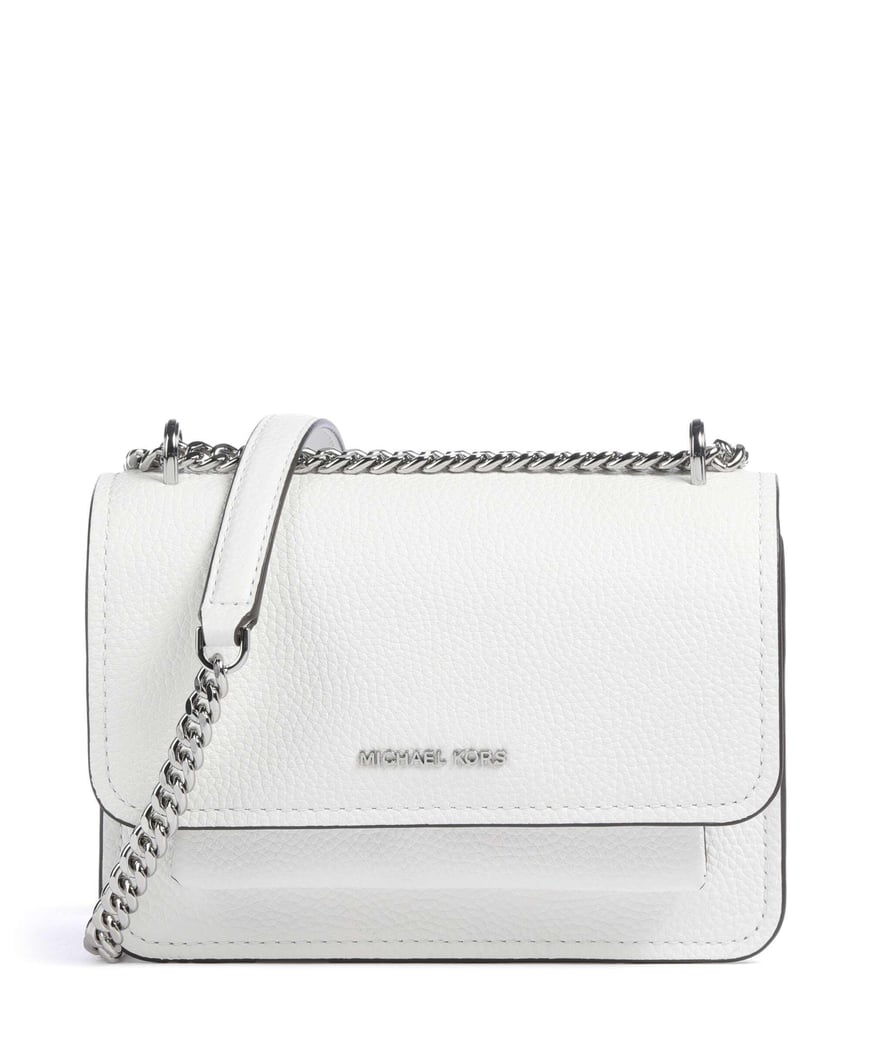 Michael Kors Michael Kors Kadın Zincir Omuz Askılı Manyetik Kapamalı Metalik Logo Kabartmalı Ekstra İç Cepli Deri Beyaz Omuz Çantası 32T4SC7C1T-OPTICWHITE