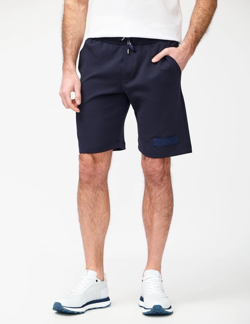 Paul Shark Paul Shark Erkek Beli Lastikli Logolu Regular Fit Pamuklu Lacivert Şort 25411850-050