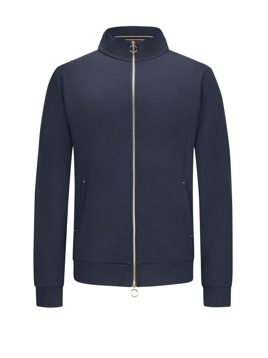 Paul Shark Paul Shark Erkek Fermuarlı Dik Yaka Regular Fit Esnek Pamuklu Kumaş Uzun Kollu Lacivert-Gold Sweatshirt 25411814-50E