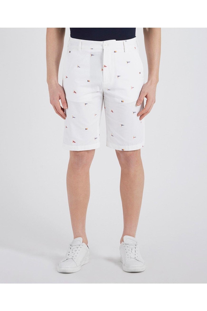 Paul Shark Paul Shark Erkek Marka Logo Detaylı Regular Fit Basic Beyaz Şort 21414046-100