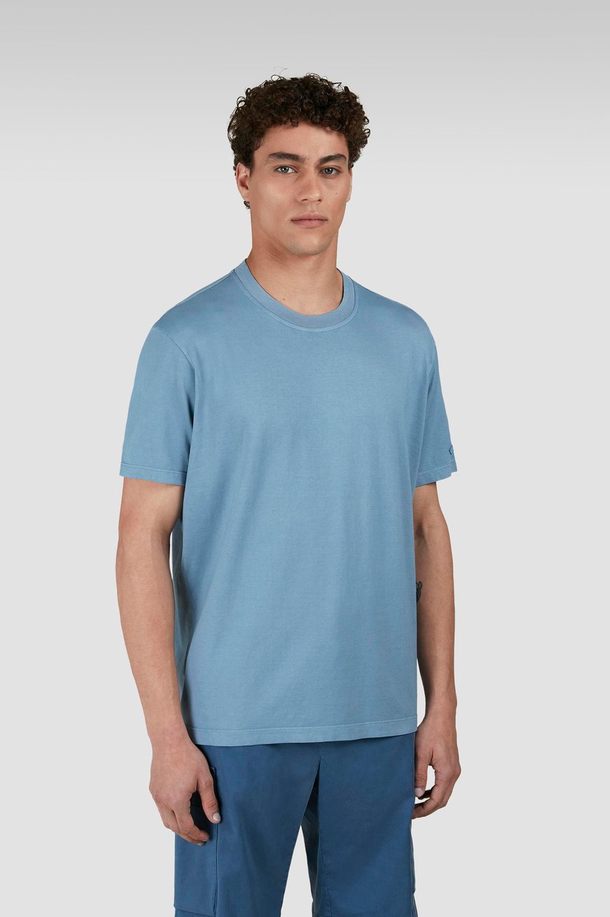 Paul Shark Paul Shark Erkek Yuvarlak Yaka Normal Kalıp %100 Pamuk Kısa Kollu Mavi T-Shirt 25411006-635