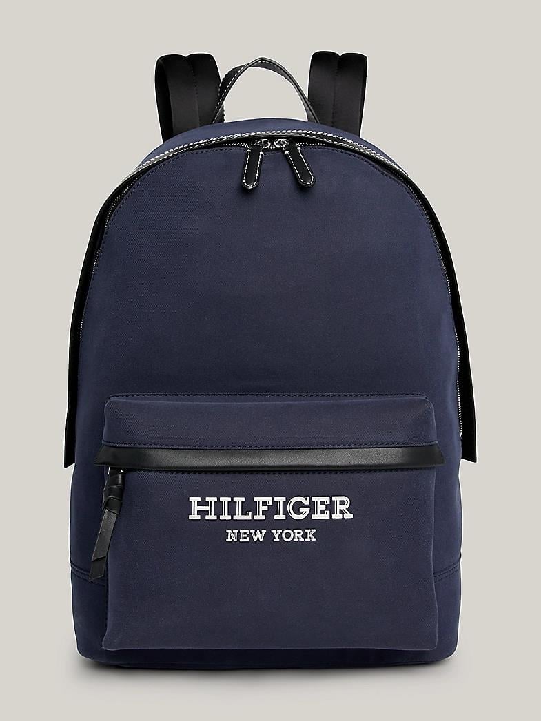 Tommy Hilfiger Tommy Hilfiger Erkek Ana Bölmeli Kayma Cepli Marka Logolu Ayarlanabilir Omuz Askılı Mavi Sırt Çantası AM0AM11813-DW6