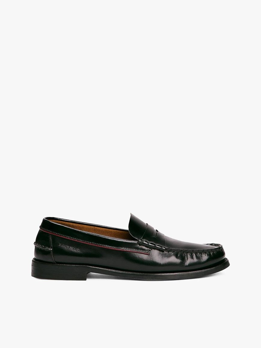Tommy Hilfiger Tommy Hilfiger Erkek Dolgu Topuklu Dikiş Detaylı %100 Deri Siyah Loafer Ayakkabı FM0FM05362-BDS