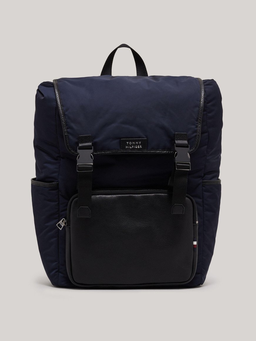 Tommy Hilfiger Tommy Hilfiger Erkek Logolu Fermuarlı Kayıışlı Günlük Mavi Sırt Çantası AM0AM11817-DW6