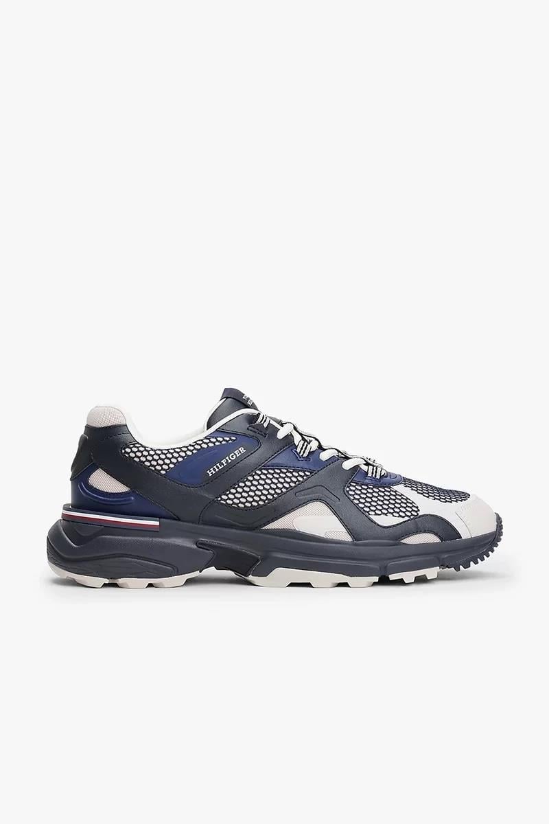Tommy Hilfiger Tommy Hilfiger Erkek Nefes Alabilen Fileli Üst Yüzey Rahat ve Yüksek Taban Mavi Sneaker FM0FM05567-DW5
