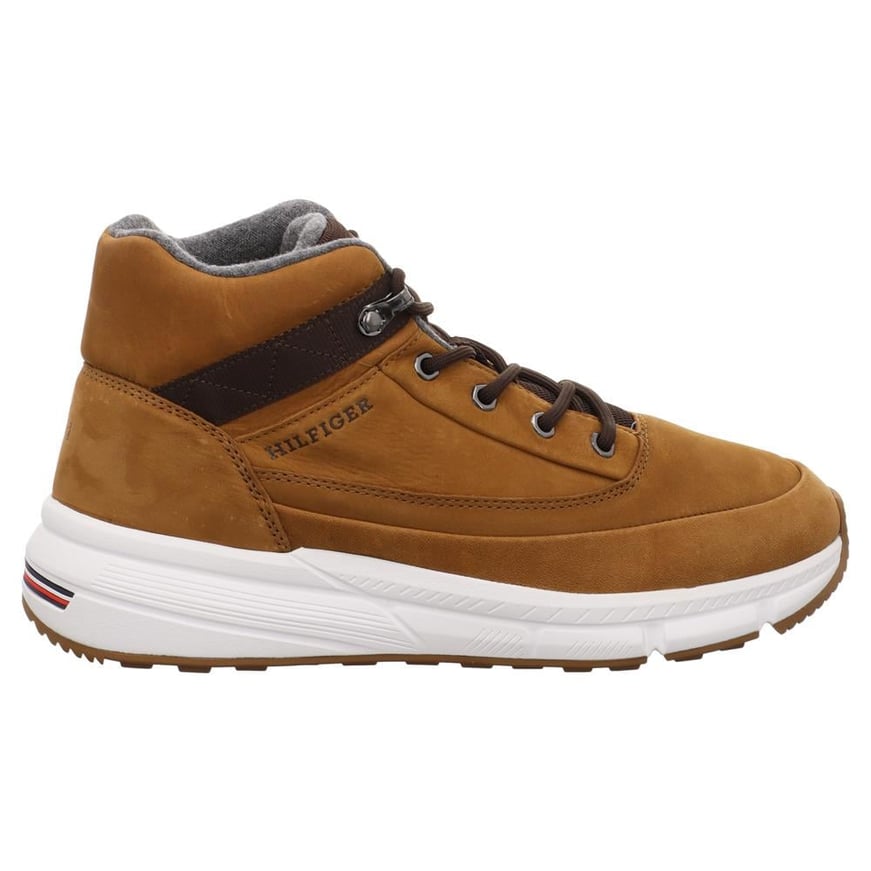 Tommy Hilfiger Tommy Hilfiger Erkek Süet Deri Yumuşak Tabanlı Klasik Bağcıklı Yüksek Topuklu Kahverengi Bot & Bootie FM0FM05189-GWJ