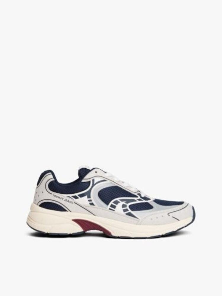 Tommy Hilfiger Tommy Hilfiger Erkek Yüksek Rahat Taban Nefes Alabilen File Detaylı Lacivert-Beyaz Sneaker EM0EM01622-0GZ