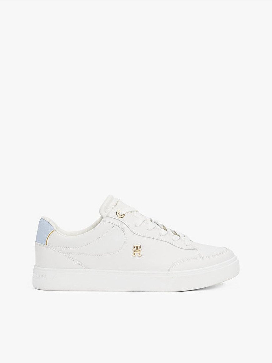 TOMMY HILFIGER Tommy Hilfiger Kadın Bağcıklı Marka Logolu Spor Stil Ekru Sneaker FW0FW08322-0LH