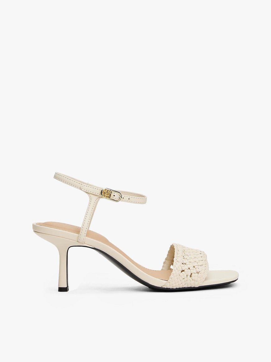 TOMMY HILFIGER Tommy Hilfiger Kadın Doğal Deri Malzemeli Topuklu Bej Sandalet FW0FW08587-ACJ