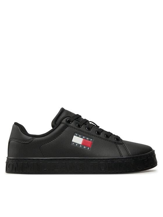 Tommy Hilfiger Tommy Hilfiger Kadın Rahat Düz Taban Marka Logolu Düşük Bilekli Siyah Sneaker EN0EN02703-BDS