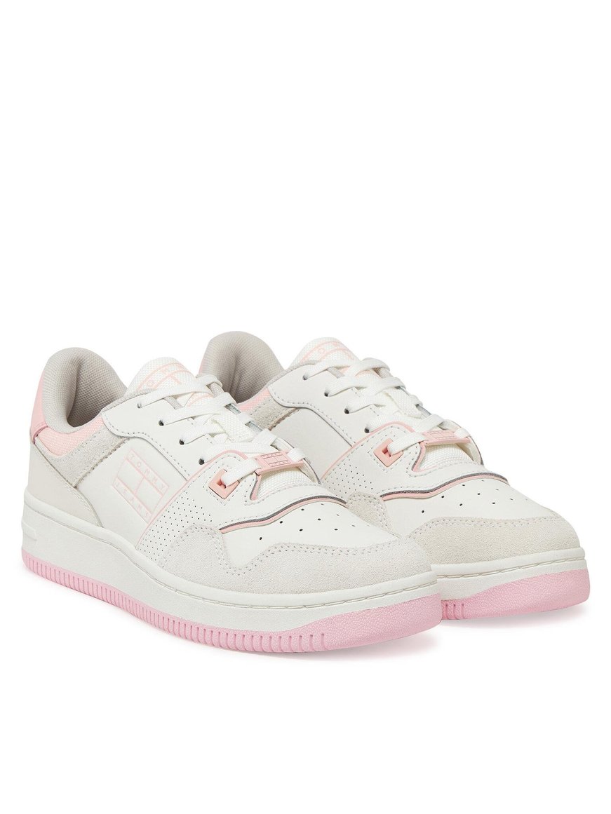 TOMMY HILFIGER Tommy Hilfiger Kadın Süet Deri Platform Kaydırmaz Taban Pembe Sneaker EN0EN02773-TIO