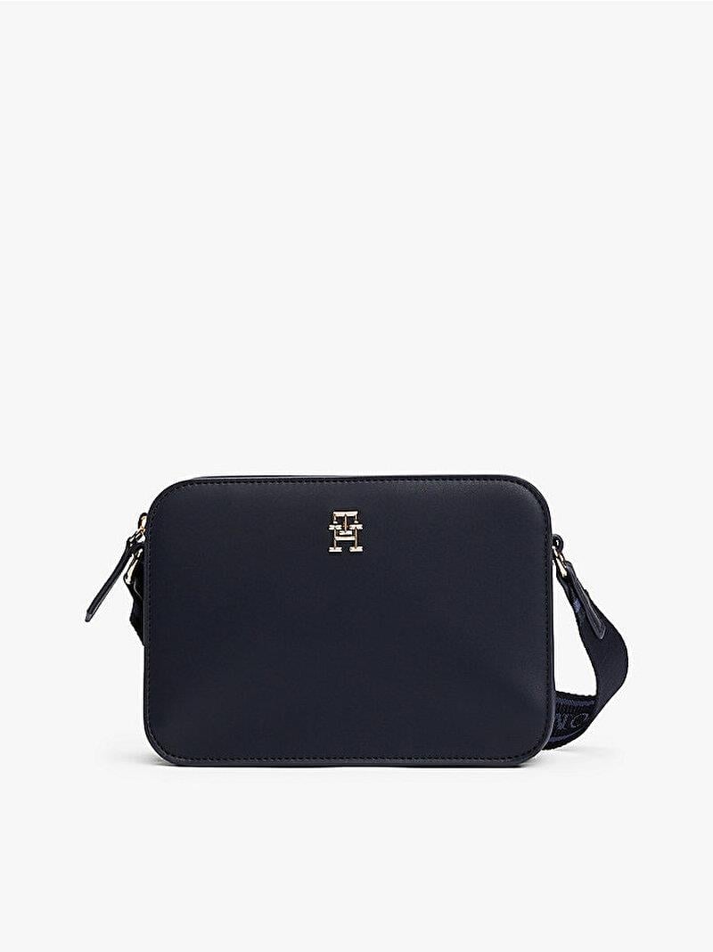 TOMMY HILFIGER Tommy Hilfiger Kadın Tommy Hilfiger Monotype Askılı Çapraz Fermuarlı Ana Bölme Lacivert Omuz Çantası AW0AW17229-DW6
