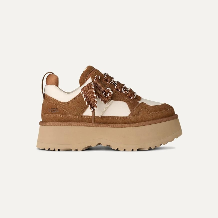 UGG UGG Kadın Platform Yastık Tabanlı Süet Detaylı Taba Sneaker 1171541-CHESTNUT