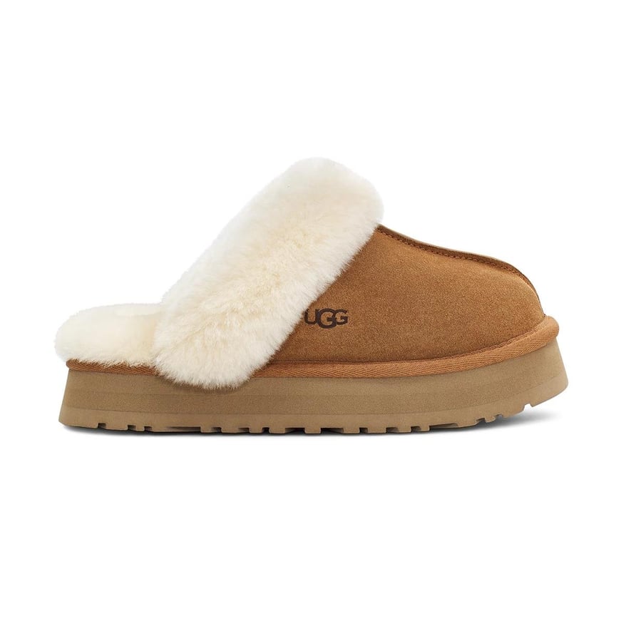 UGG UGG Kadın Rahat Yastık Tabanlı EVA Dış Tabanlı %100 Hakiki Süet Deri Taba Terlik 1122550-CHESTNUT