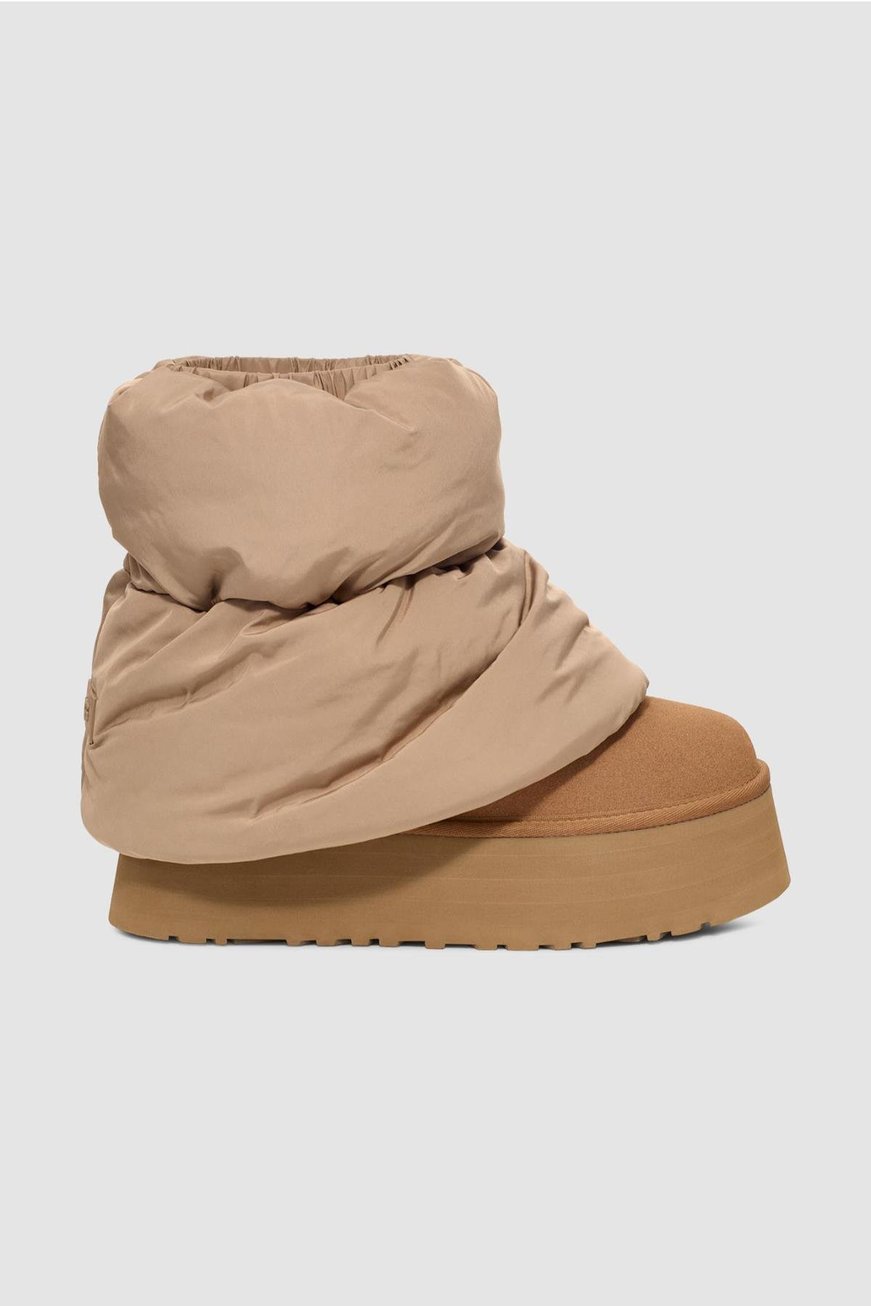 UGG UGG Kadın Süet Topuk Dolgu Neopren Gövde Boğaz Kısmı Çorap Geçmeli Taba Bot & Bootie 1158275-TABA
