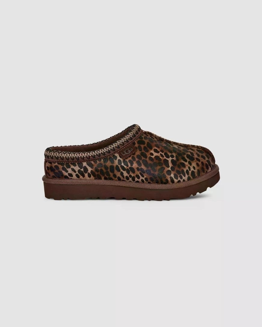 UGG UGG Kadın Yumuşak Astarlı EVA Dış Taban Süet Yüzey Leopar Terlik 1158350-BURNTCEDAR