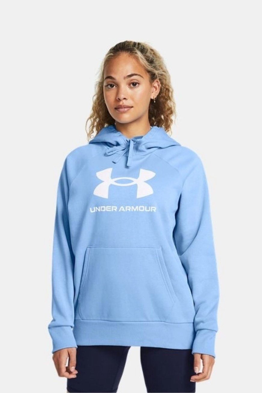 Under Armour Under Armour Kadın Kapüşonlu Yaka Büyük Logo Baskılı Mavi Sweatshirt 1379501-465