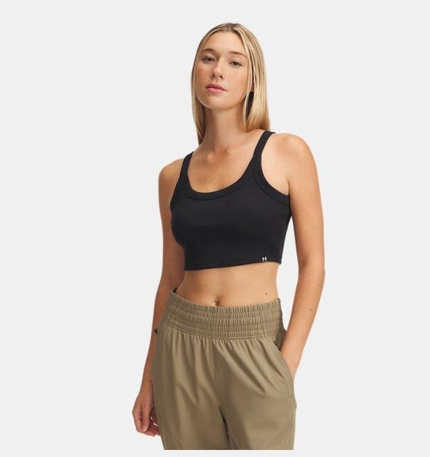 Under Armour Under Armour Kadın Pamuklu Askılı Crop Düz Model Siyah Atlet 6000265-001