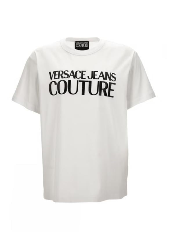 Versace Versace Erkek Regular Fit Yuvarlak Yaka Kısa Kollu Beyaz T-Shirt 78GAHE05CJ00E-003