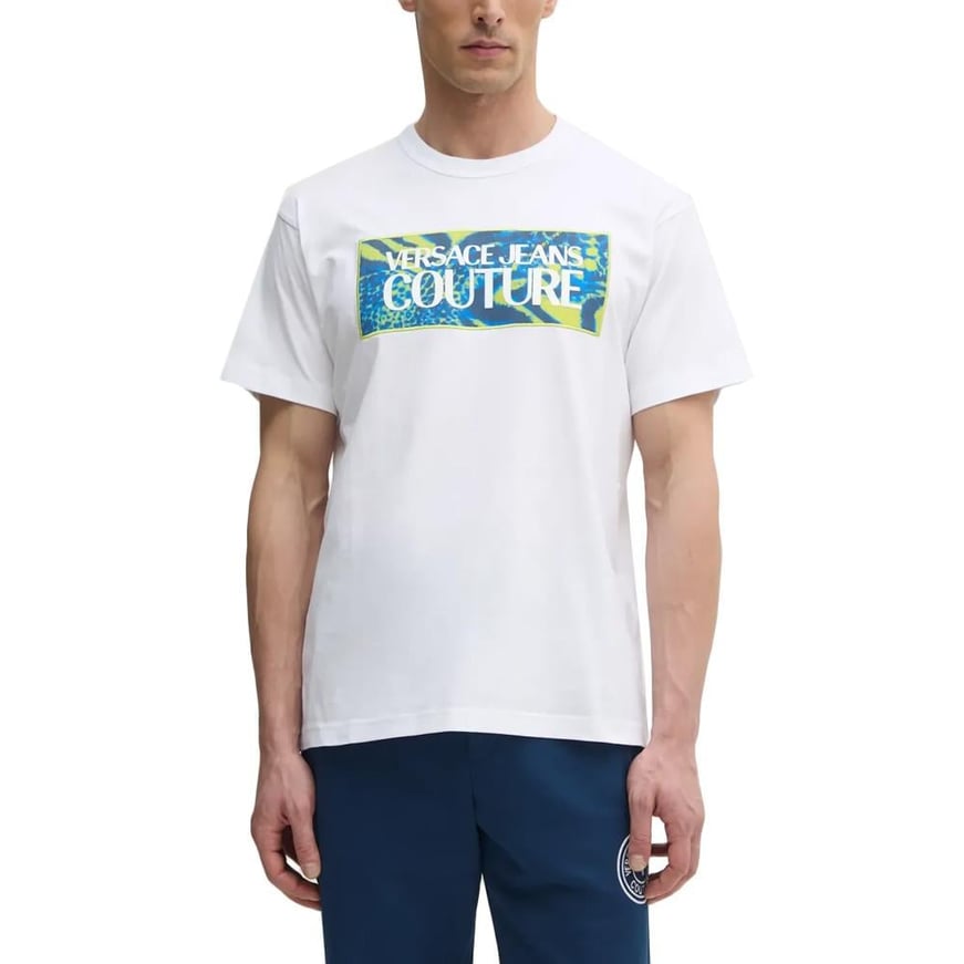 Versace Versace Erkek Yuvarlak Yaka Kısa Kollu Pamuklu Beyaz T-Shirt 78GAHE04CJ00E-003