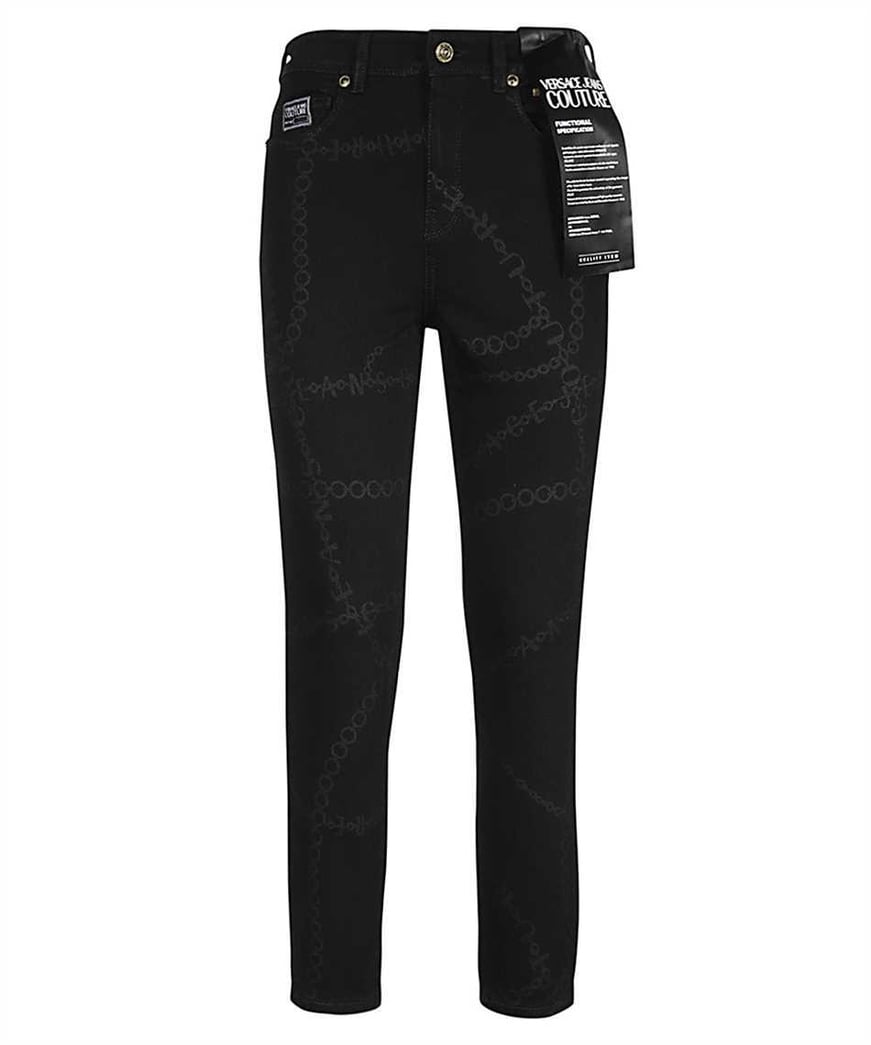 Versace Versace Kadın Slim Fit Normal Bel Pamuklu Siyah Jeans 75HAB5X0DS010L54-909