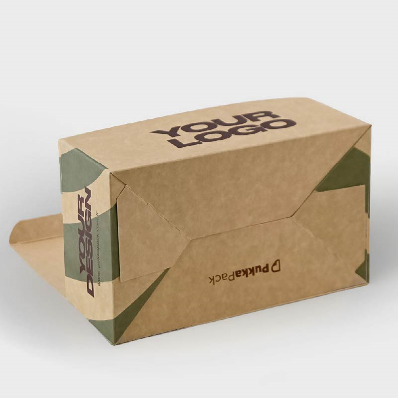 Baskılı Kraft Hamburger Menü Kutusu - Dip Kilit Yapıştırmalı