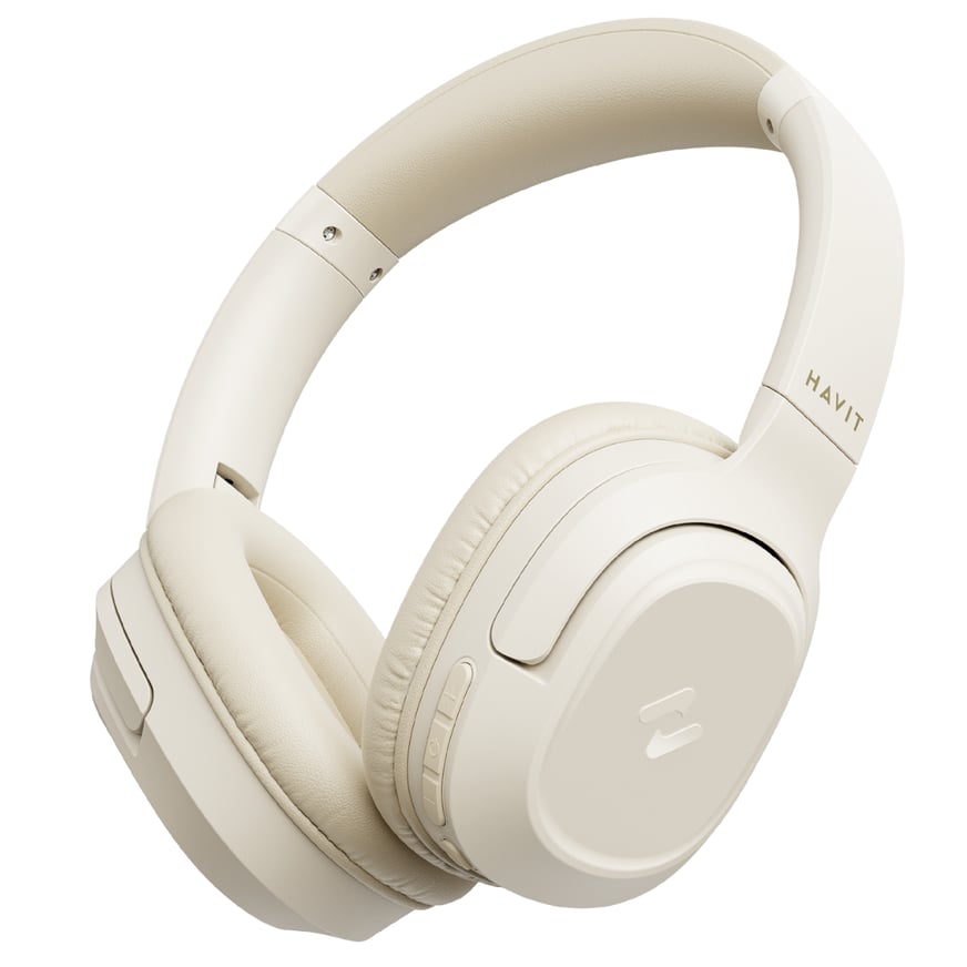 Havit H612BT Kablosuz Kulaküstü Bluetooth Kulaklık - 50 Saat, AUX Desteği, Hafif Tasarım, Katlanabilir - Bej