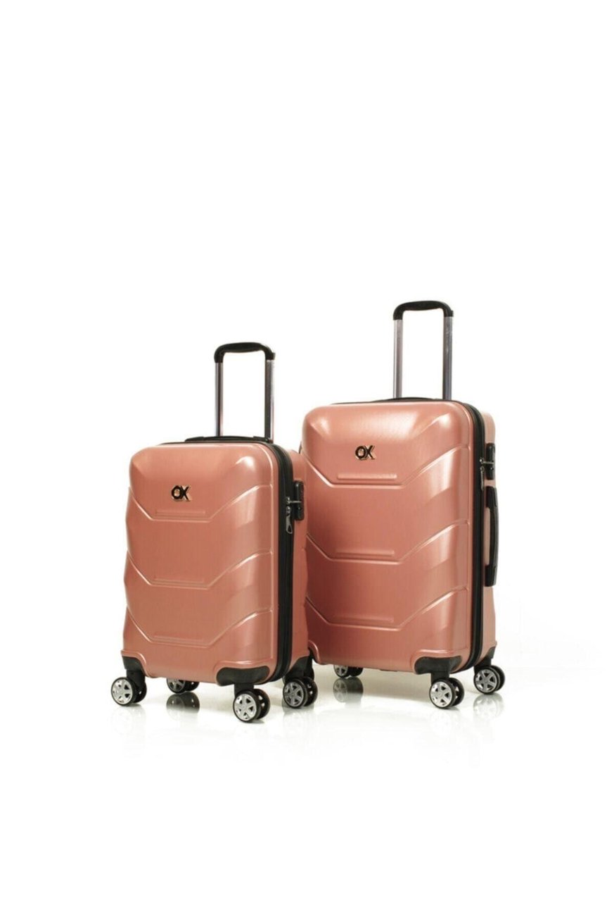 Exclusive 2 Li Rose Gold Valiz Seti ( Orta + Kabin )